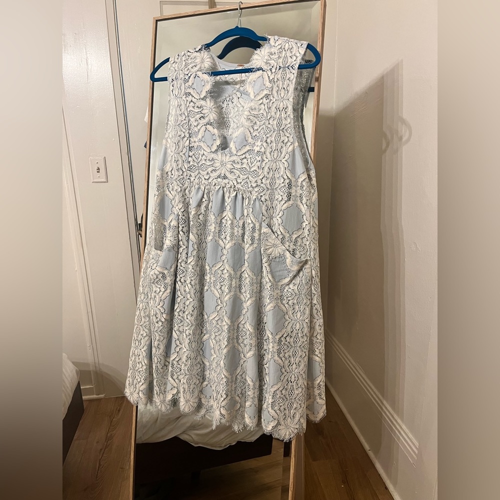 Free People Lace Overlay Shift Dress